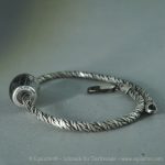 GALAXY for Men - Vintage Silberarmband mit Tierhaarschmuck Perle EquiBead Long S